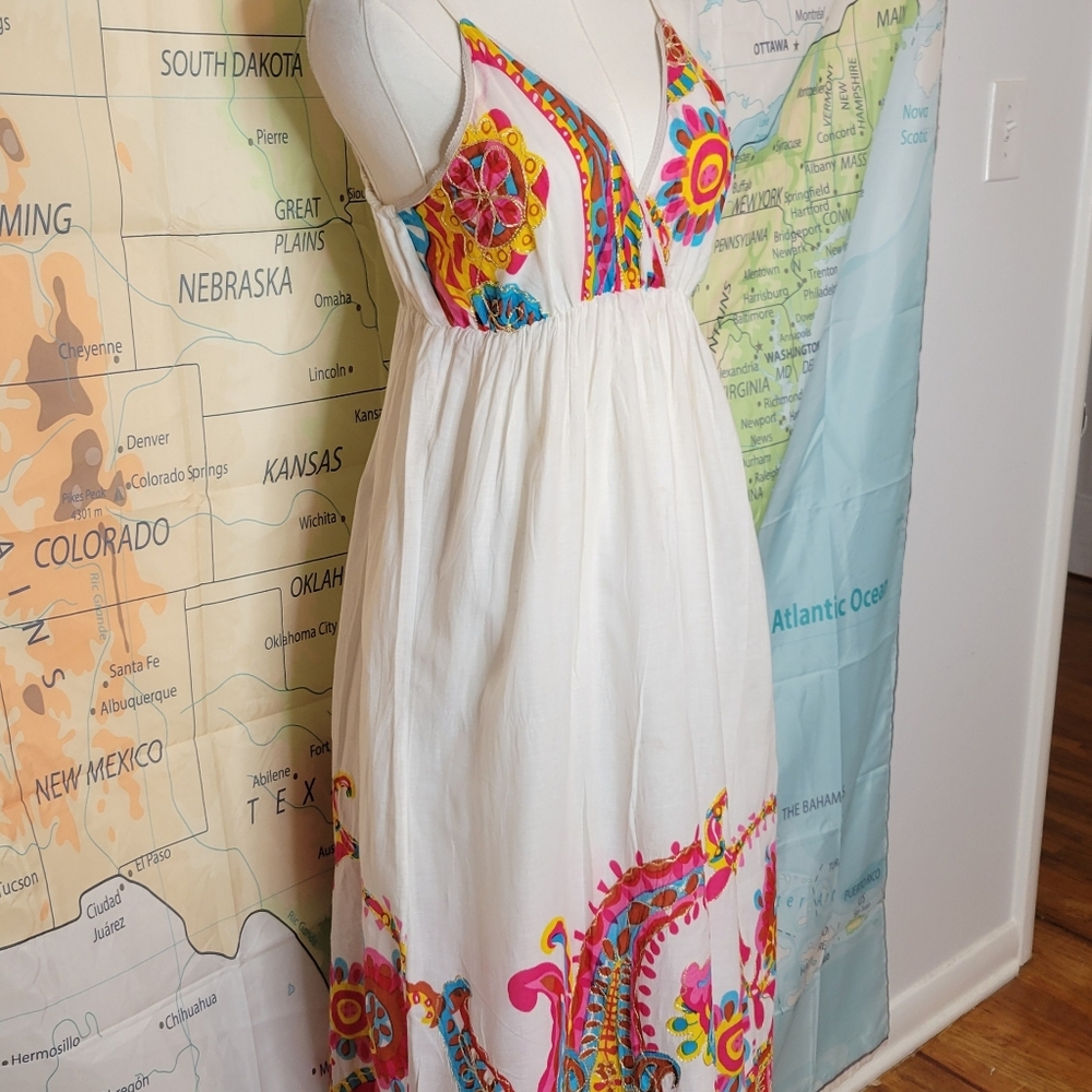 Bhag's Boho Colorful Paisley Maxi Dress Size M/L - Picture 5 of 16
